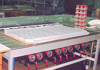 Pieces cut after spreading