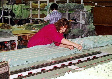 Pieces cut after spreading
