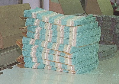 Pieces cut after spreading